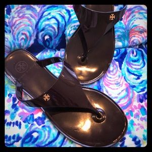 Like New Tory Burch Dark Purple Jelly Sandals Sz 7